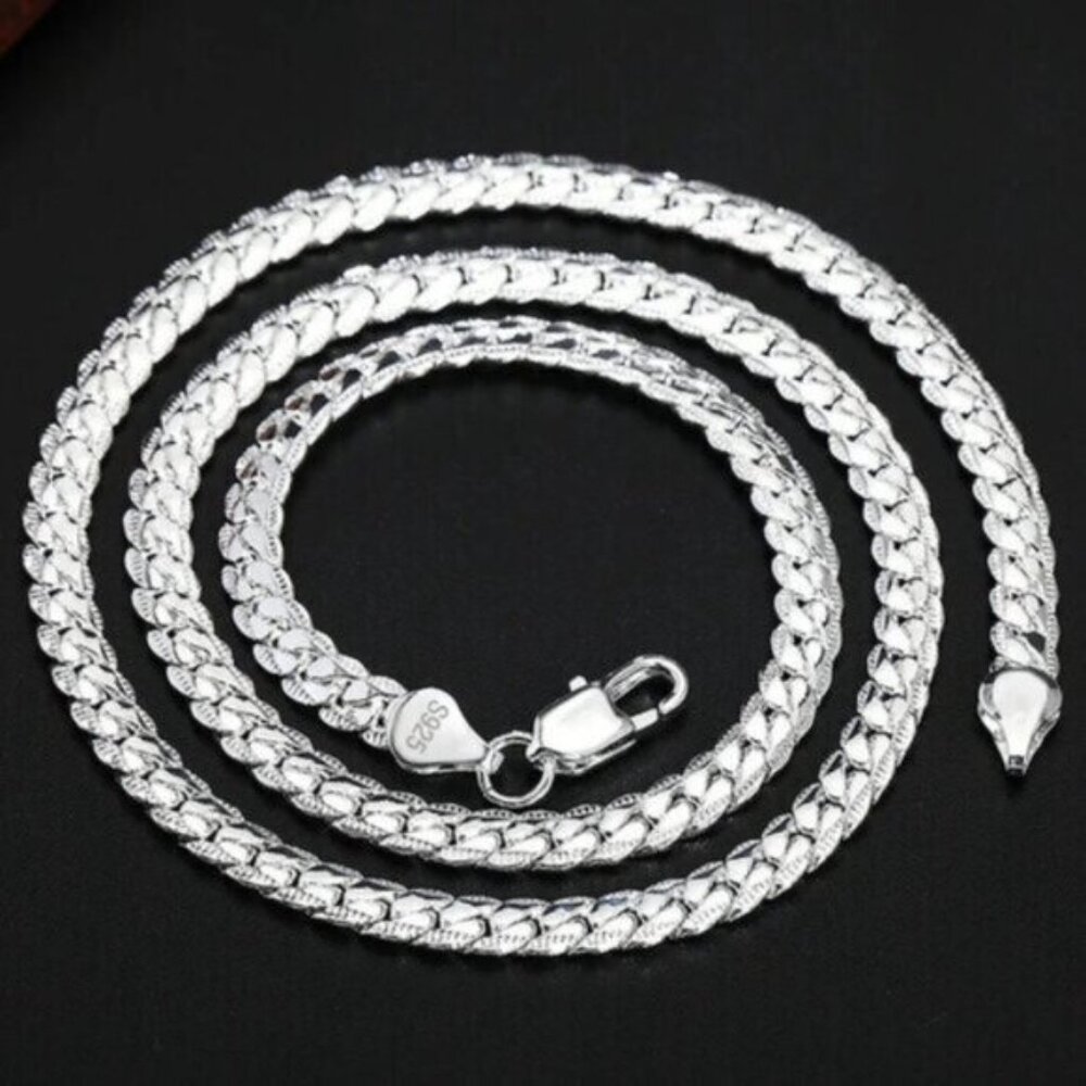 Elegant 925 Silver-Plated Adjustable Chain Necklace - Unisex - Picture 3 of 9